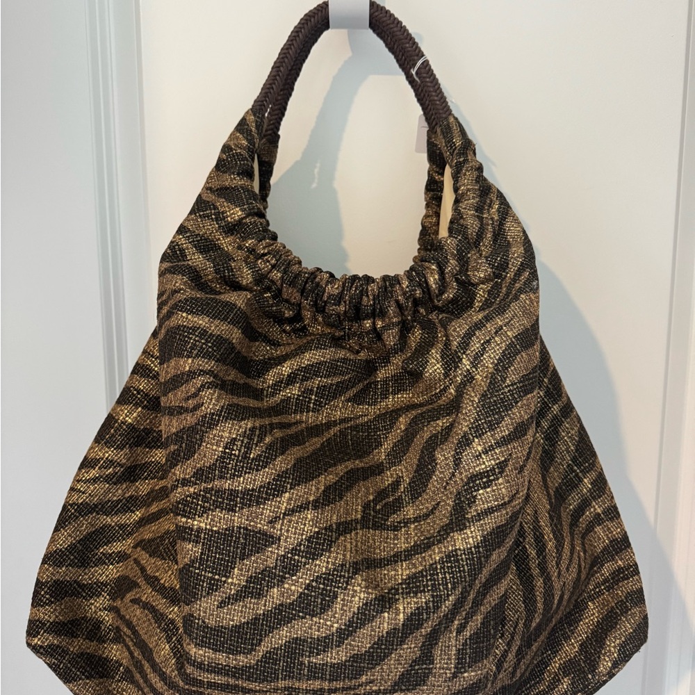 Black and gold Zebra Print Women's Bag